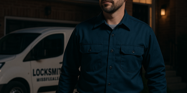 24-hour locksmith in Mississauga arriving for emergency service call